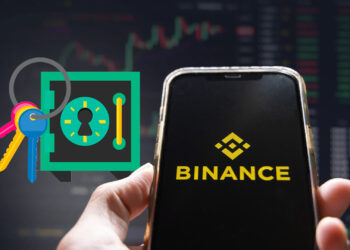 Binance y llaves de criptomonedas.