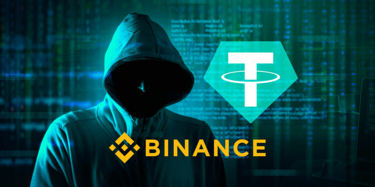 Dos movimientos conectan a una dirección aparentemente hackeada con Binance. 
 Composición por CriptoNoticias. cryptologos.cc ; binance.com ; oz / stock.adobe.com.