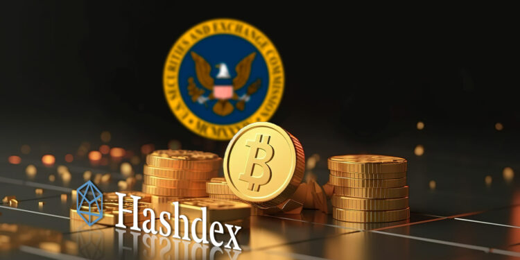 ETF de bitcoin de Hashdex y logo de la SEC.