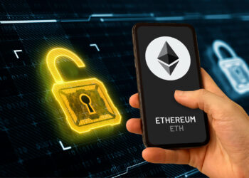Candado abierto y ethereum.