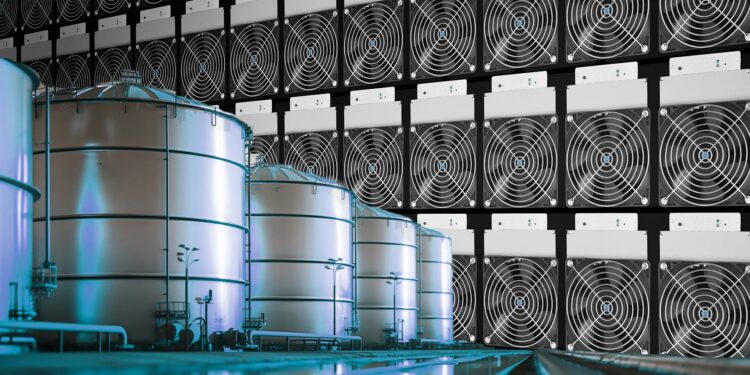 Mineros de bitcoin y tanques de gas.