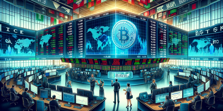 Si se aprueban los ETF de bitcoin, la moneda digital llegaría a los mercados bursátiles tradicionales de los Estados Unidos. Fuente: Dall-E.