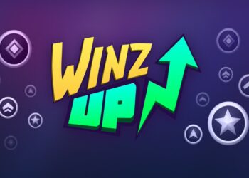 Pancarta promocional del lanzamiento del esquema de recompensa WinzUp de Winz.io