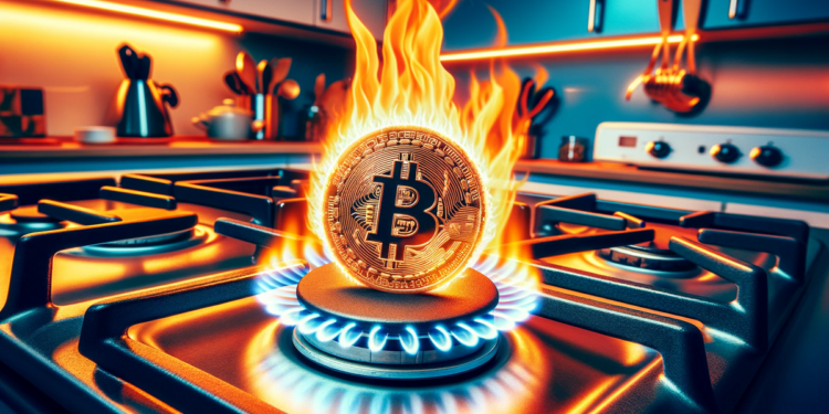 Analistas explican por qué el mercado de bitcoin podría estar sobrecalentado. Fuente: Dall-E, por OpenAI.