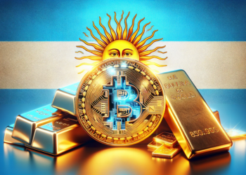 En su más reciente informe Grayscale relaciona a bitcoin, al oro y al presidente electo de Argentina, Javier Milei. Fuente: Dall-E, por OpenAI.