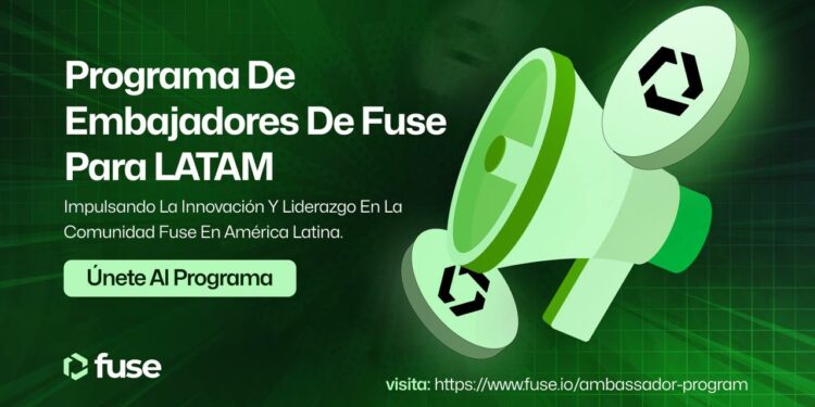 Pancarta promocional del Programa de Embajadores de Fuse Network.