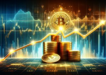 Suben los precios de bitcoin y el oro. Fuente: Dall-E, por OpenAI.