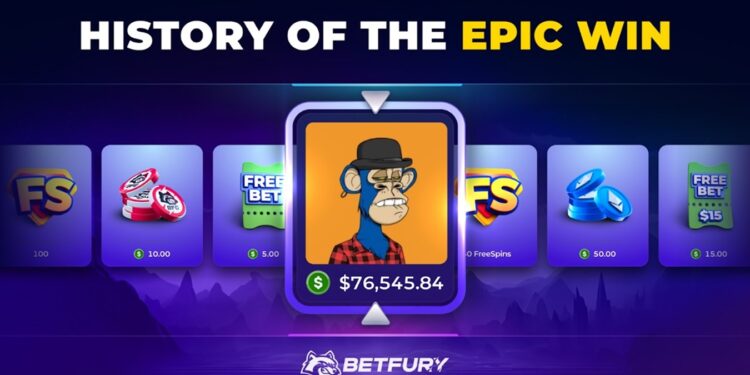Pancarta promocional de la funcionalidad NFT LootBoxes de BetFury