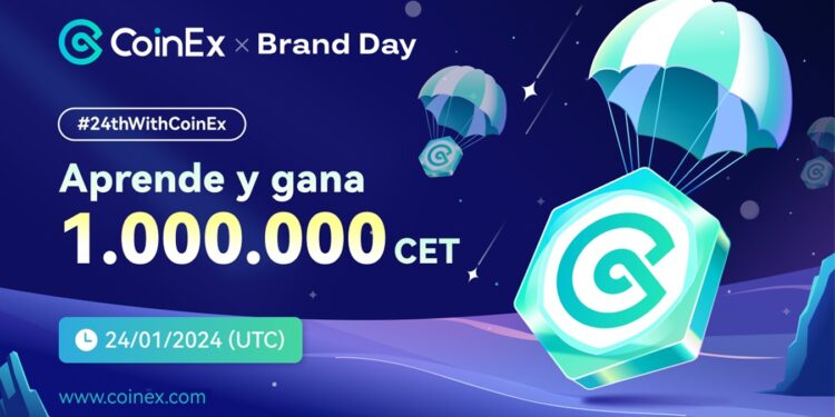 Pancarta promocional del evento Brand Day de CoinEx.