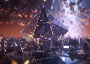 Símbolo de Ethereum generado por IA y en 3D