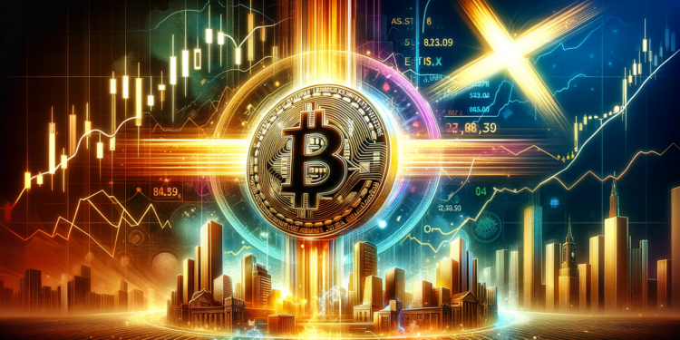 Bitcoin (BTC) conformó su primera cruz dorada (o cruce dorado) en temporalidad semanal. Fuente: DALL-E, por OpenAI.