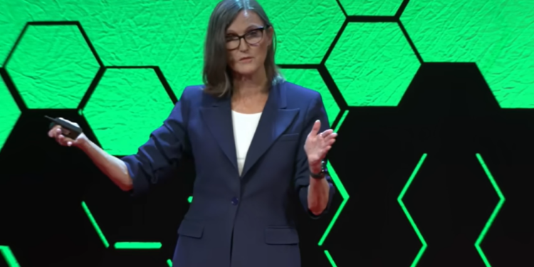 Cathie Wood (foto) es la directora ejecutiva de ARK Invest, una de las empresas que solicita aprobación para un ETF de bitocin. Fuente: Ted - YouTube.