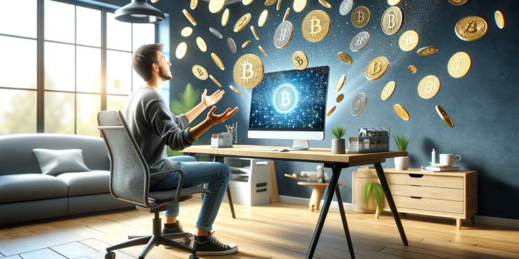 El sueño de mucho es recibir un gran airdrop de criptomonedas que les cambie la vida - Fuente: dall-e, por OpenAI.