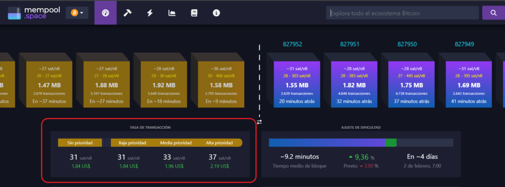 Comisiones bajas Bitcoin.