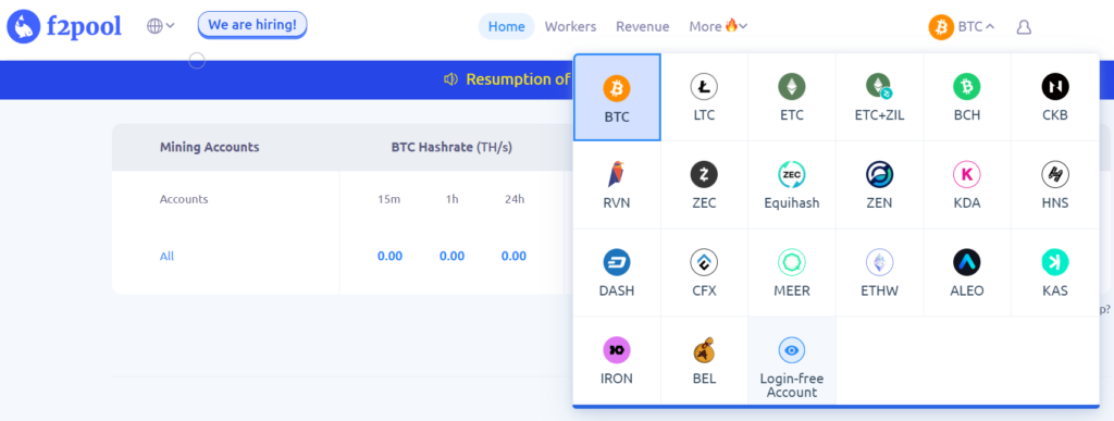 Criptomonedas mineria gpu F2Pool.