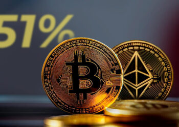 Monedas de Bitcoin y ethereum y ataque 51%.