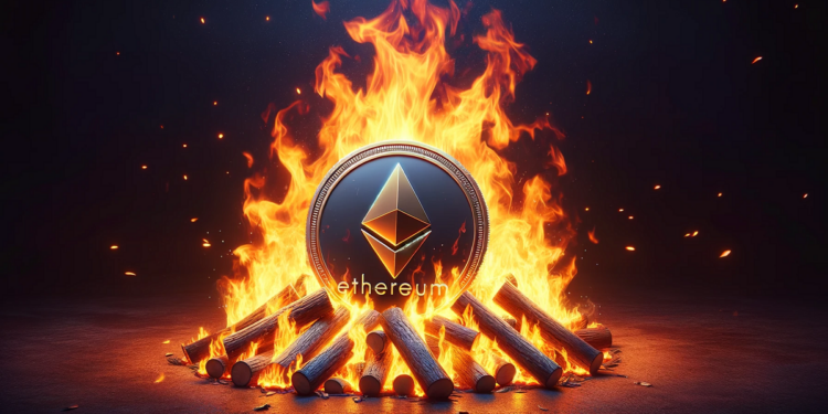 En cada transacción de Ethereum se quema alguna cantidad de ETH. Fuente: Dall-E, por OpenAI.
