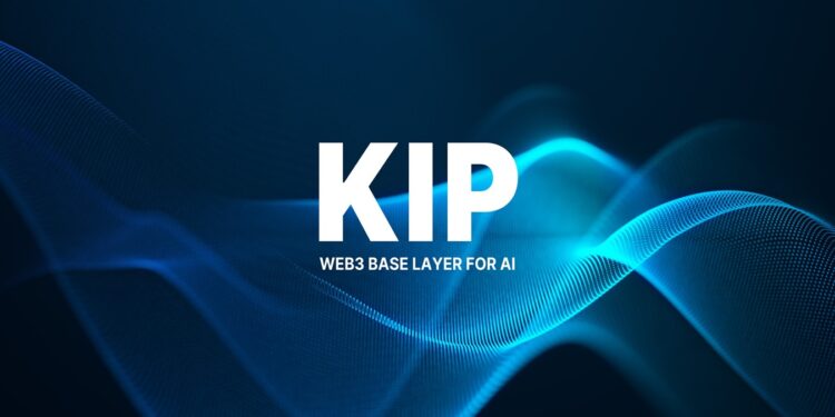 Logo de KIP Protocol sobre fondo azul