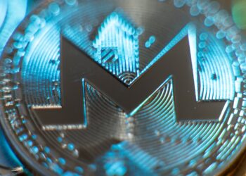 Closeup de moneda de Monero