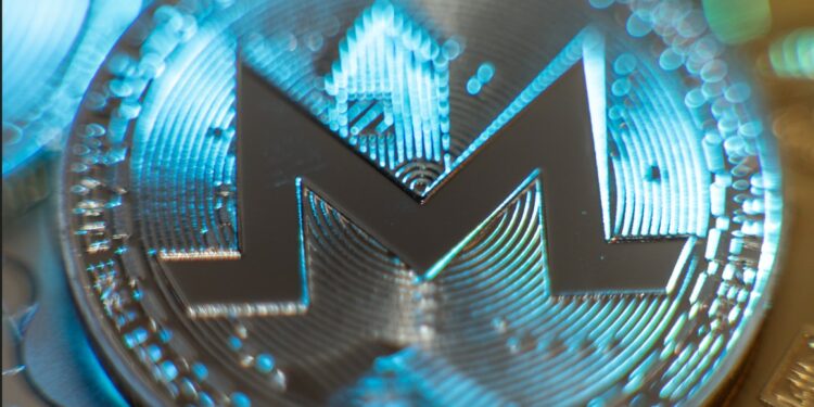 Closeup de moneda de Monero