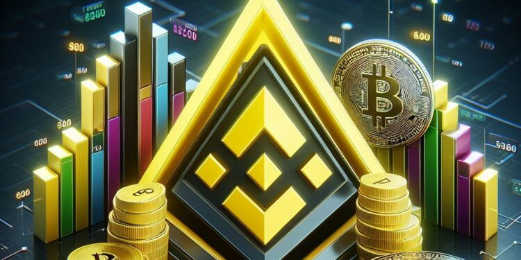 Logo de Binance en forma de pirámide.