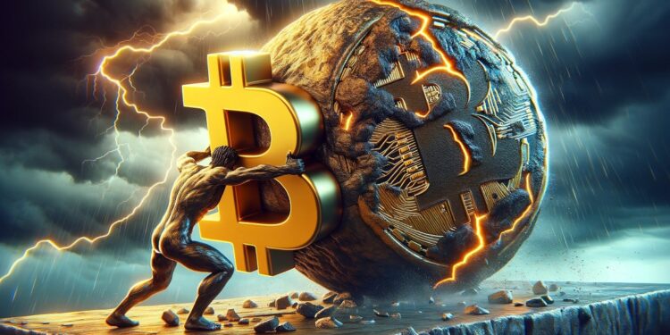 Si bitcoin supera a esta resistencia, llegaría fácilmente a nuevos máximos históricos en su precio. Fuente: Dall-E, por OpenAI.
