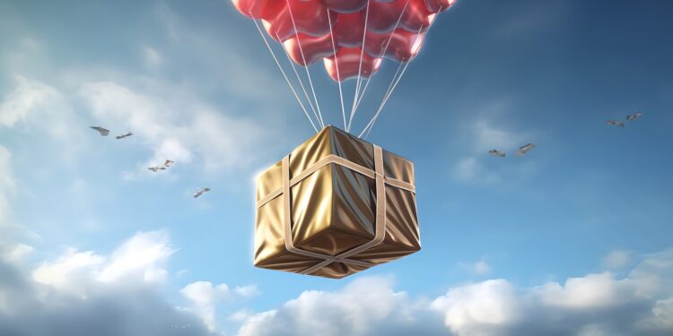 Un airdrop (en castellano, lanzamiento aéreo) es la entrega masiva de tokens o criptomonedas. Fuente: stock.adobe.com