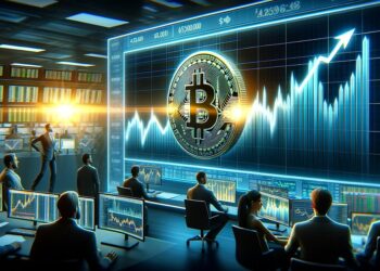 Bitcoin ya está en la zona alrededor de 45.000 dólares. Fuente: Dall-E, por OpenAI.