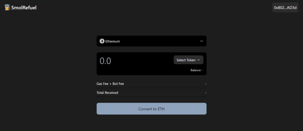 SmolRefuel gas Ethereum.