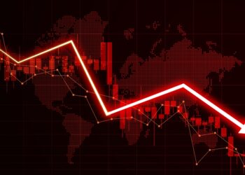 La caída de los mercados de valores reciente también impactó en BTC. de criptomonedas se tiñe de rojo. Fuente: AF DigitalArtStudio/ Adobe Stock.