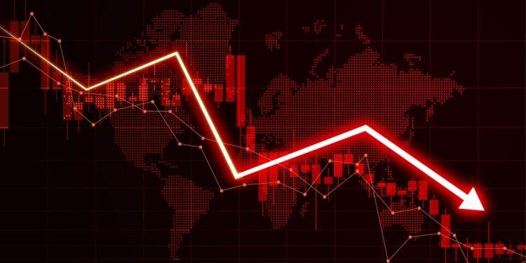 La caída de los mercados de valores reciente también impactó en BTC. de criptomonedas se tiñe de rojo. Fuente: AF DigitalArtStudio/ Adobe Stock.