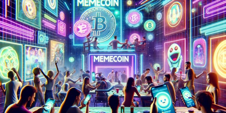La fiesta de las memecoins, en algún momento terminará. Fuente: Dall-E, por OpenAI.
