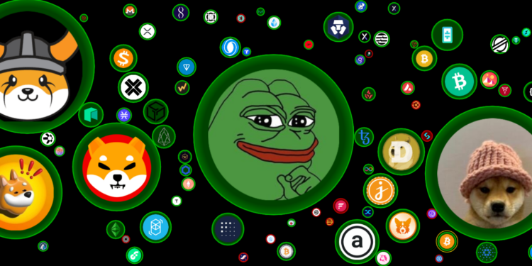 Las criptomonedas meme se destacaron en la última semana. Fuente: coinparticle.com
