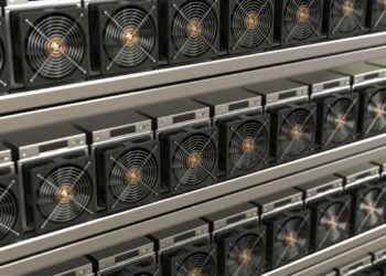 Mineros de bitcoin en sus racks