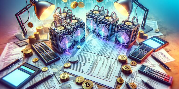 calculadoras y contabilidad de impuestos con maquinas de minería de bitcoin.