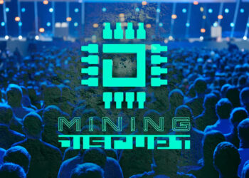 Logo del evento Mining Disrupt 2024 en Miami.