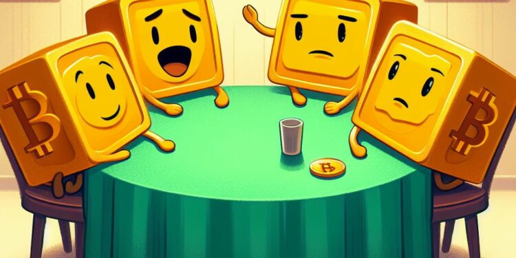 Los cuatro bloques que han sido marcados por el halving reflejan las diferentes etapas de Bitcoin. Fuente: Copilot Designer