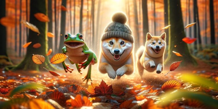 3 memecoins lideran la recuperación de las criptomonedas. Fuente: imagen generada mediante Dall-E, de OpenAI.