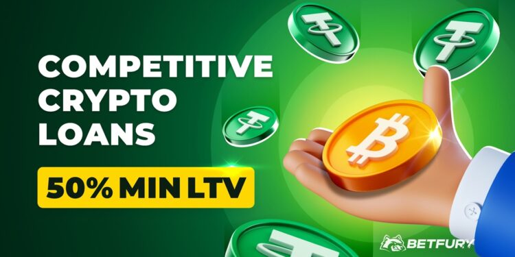 Pancarta promocional del criptoprestamos de BetFury