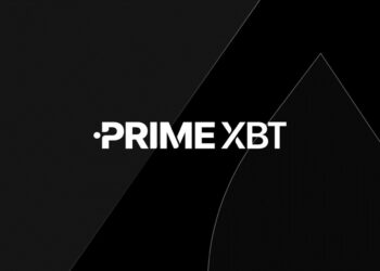 Logo de PrimeXBT en fondo negro.