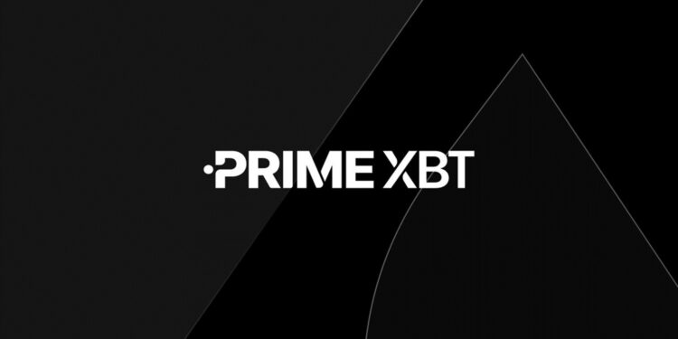 Logo de PrimeXBT en fondo negro.