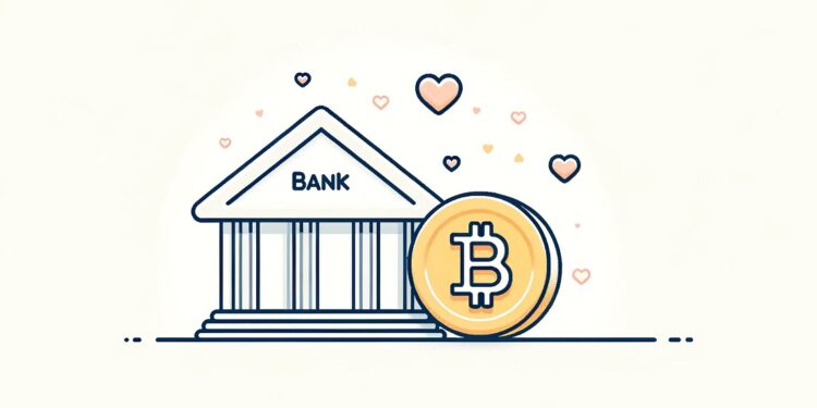 Muchos bancos se han "enamorado" de bitcoin - Imagen generada mediante Dall-E, de OpenAI.