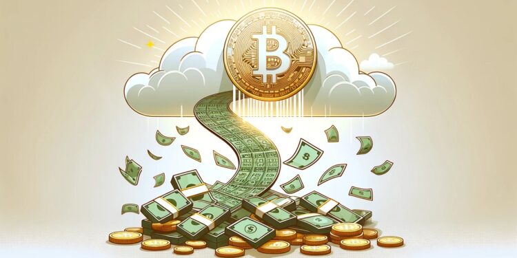 Los ETF de bitcoin han atraído miles de millones de dólares. Imagen generada mediante Dall-E, de OpenAI.