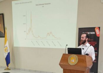 Pierre Rochard, de Riot, habló de los beneficios de la minería de Bitcoin para El Salvador. Fuente: CUBO+.