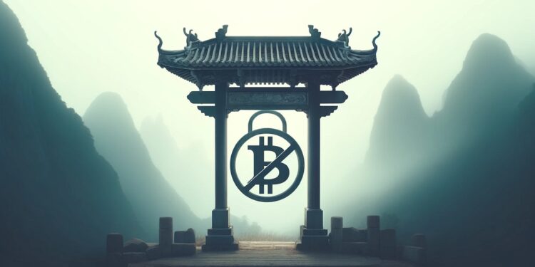 Las transacciones con bitcoin y criptomonedas están prohibidas en China - Imagen generada mediante Dall-E, de OpenAI.