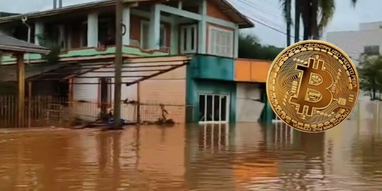 Las intensas lluvias en Río Grande do Sul y su respectivo desastre son históricos en Brasil. Fuente: X/Composición CriptoNoticias.