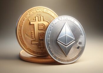Bitcoin y ether son las principales criptomonedas del mercado actualmente. - Imagen generada por CriptoNoticias mediante Dall-E, de OpenAI.