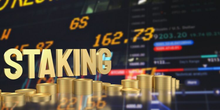 El staking permite ganar intereses por depositar criptomonedas en un contrato inteligente - Fuente: stock.adobe.com