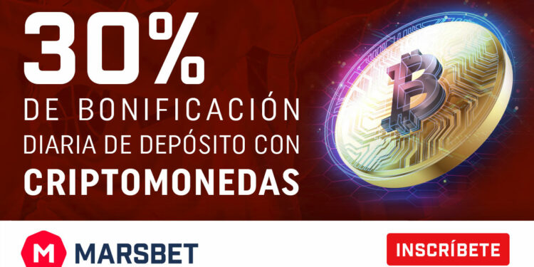Pancarta promocional del bono de deposito de Marsbet casino.