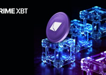 Tres estructuras cubicas de color azul y otra de color violeta al lado, junto a una moneda de Ethereum en color violeta.